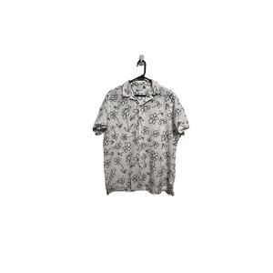 ASOS Design Mens Button Up Dress Shirt Size Medium White and Black Floral